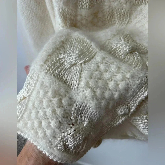 Vintage angora wool cardigan grandmacore patches sweater - Picture 11 of 14